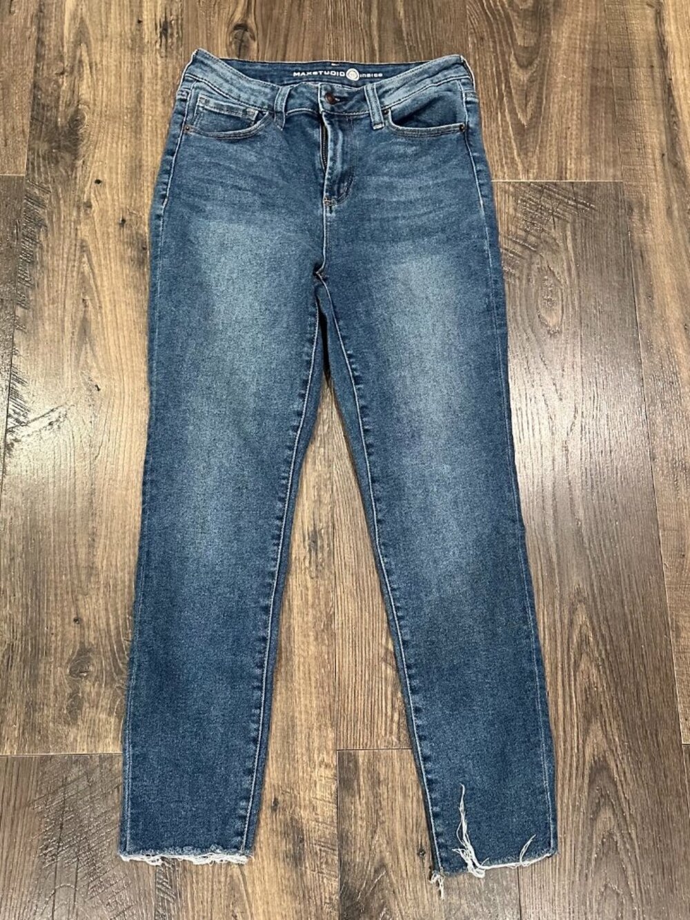 GUC Max Studio High Rise Skinny Jeans, Raw Hem, Ryder Color, Stretch, Size: 8